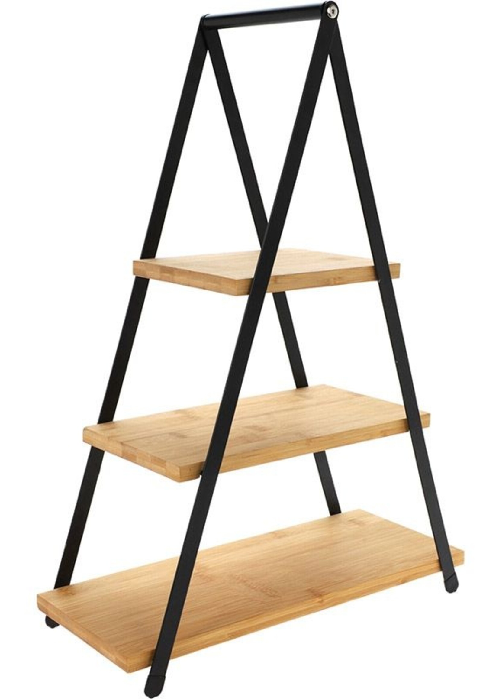 Excellent Houseware Etagere 3 lagen - bamboe - hoogte 53 cm