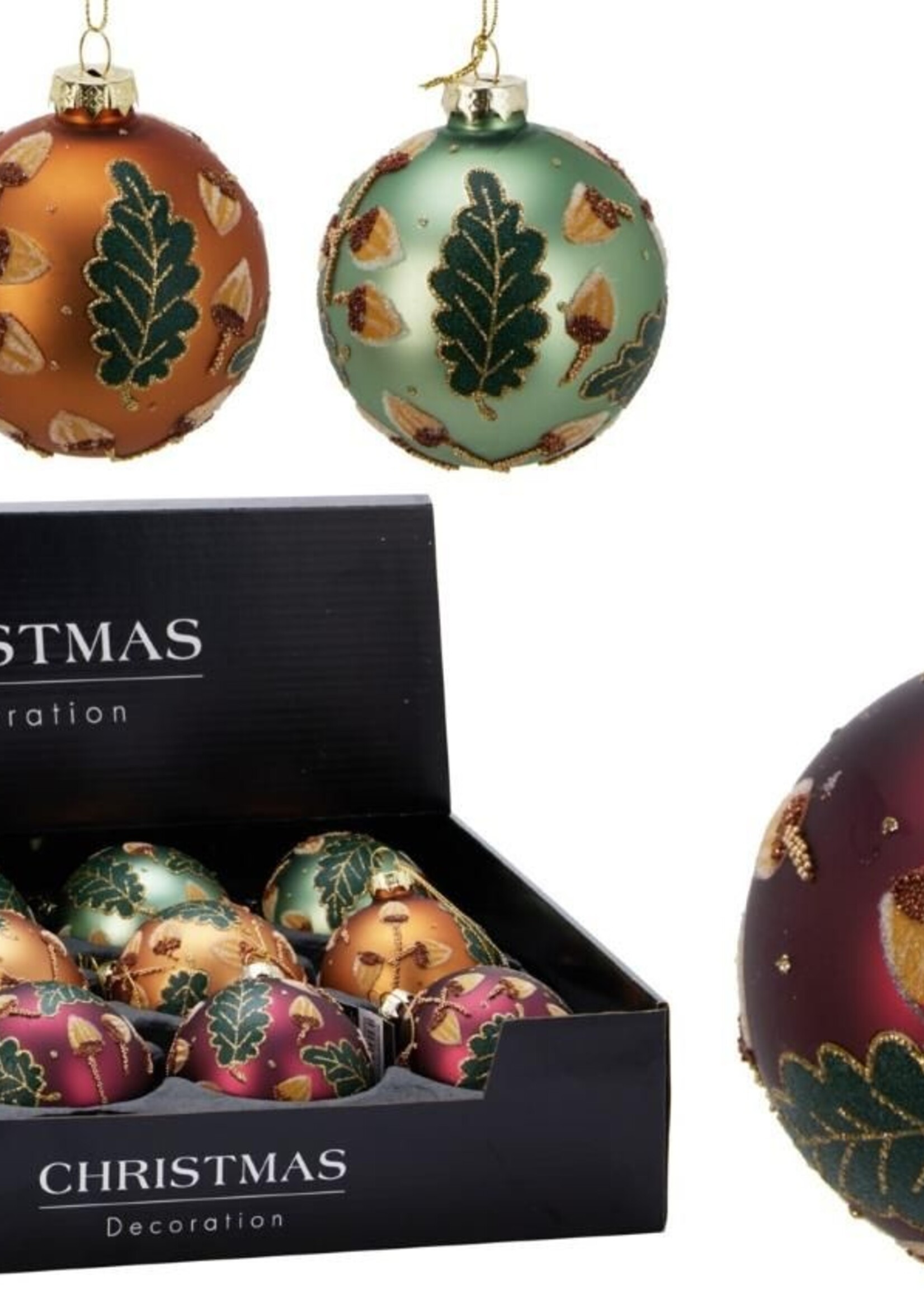 12x Glazen Kerstbal - Mat - 8cm