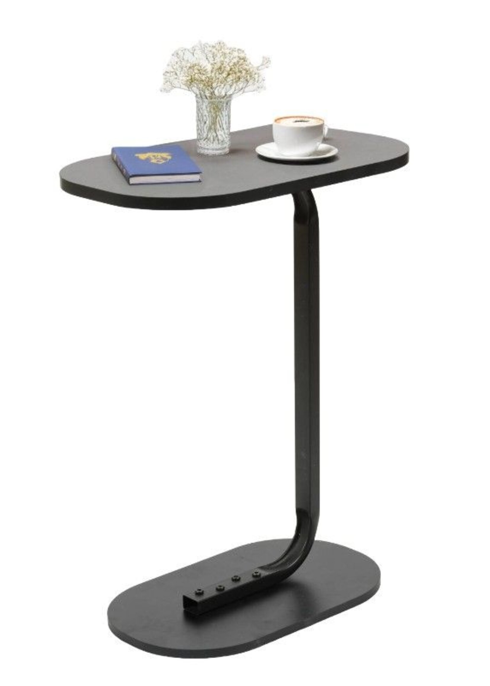 Ceruzo Bijzettafel - Zwart - Banktafel - Metaal met Hout - 45x28x60 cm