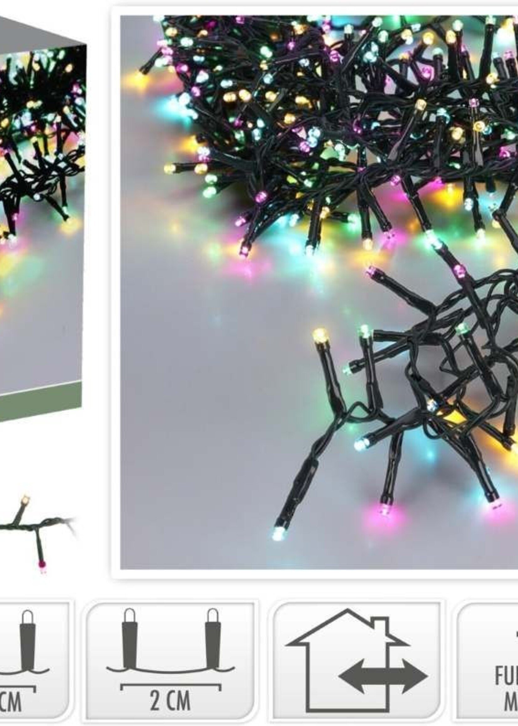 Microcluster - 16 Meter - 800 led - Soft Multi Colour - Kerst - Festival