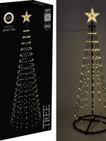 Kerstboom - Vlaggenmast - 300cm - 550 LED - Zwart Frame - Warm Wit