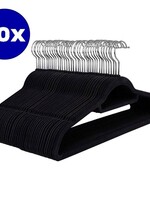 Ceruzo 50 x Anti-slip Kledinghangers met Broeklat - Zwart