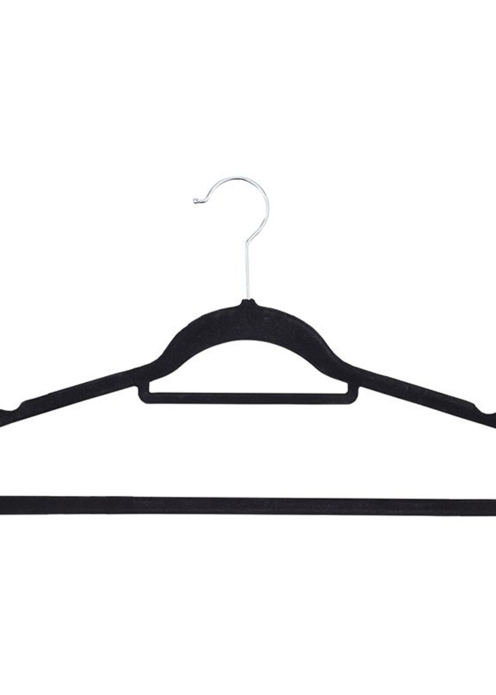 Ceruzo 50 x Anti-slip Kledinghangers met Broeklat - Zwart