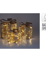 Kerstgifts met Verlichting - 3 stuks - goud