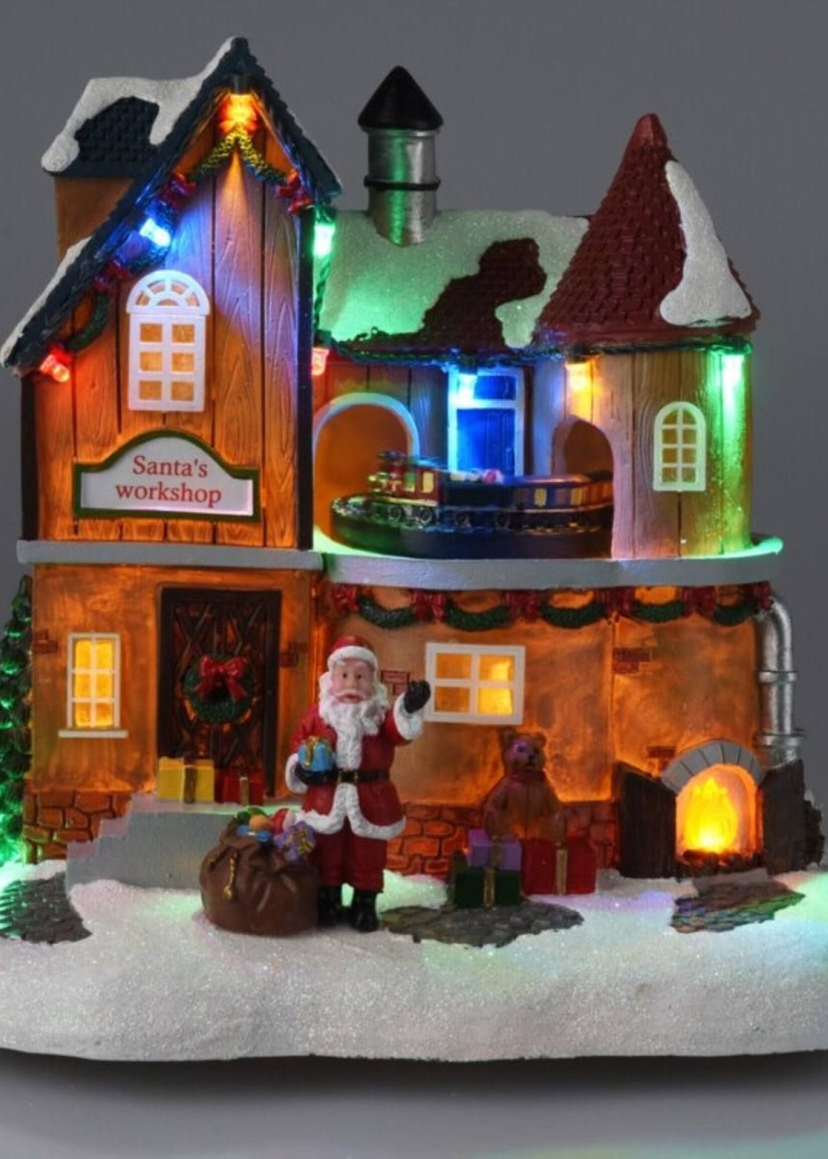 Kersthuis Santa Village - Verlichting en Beweging