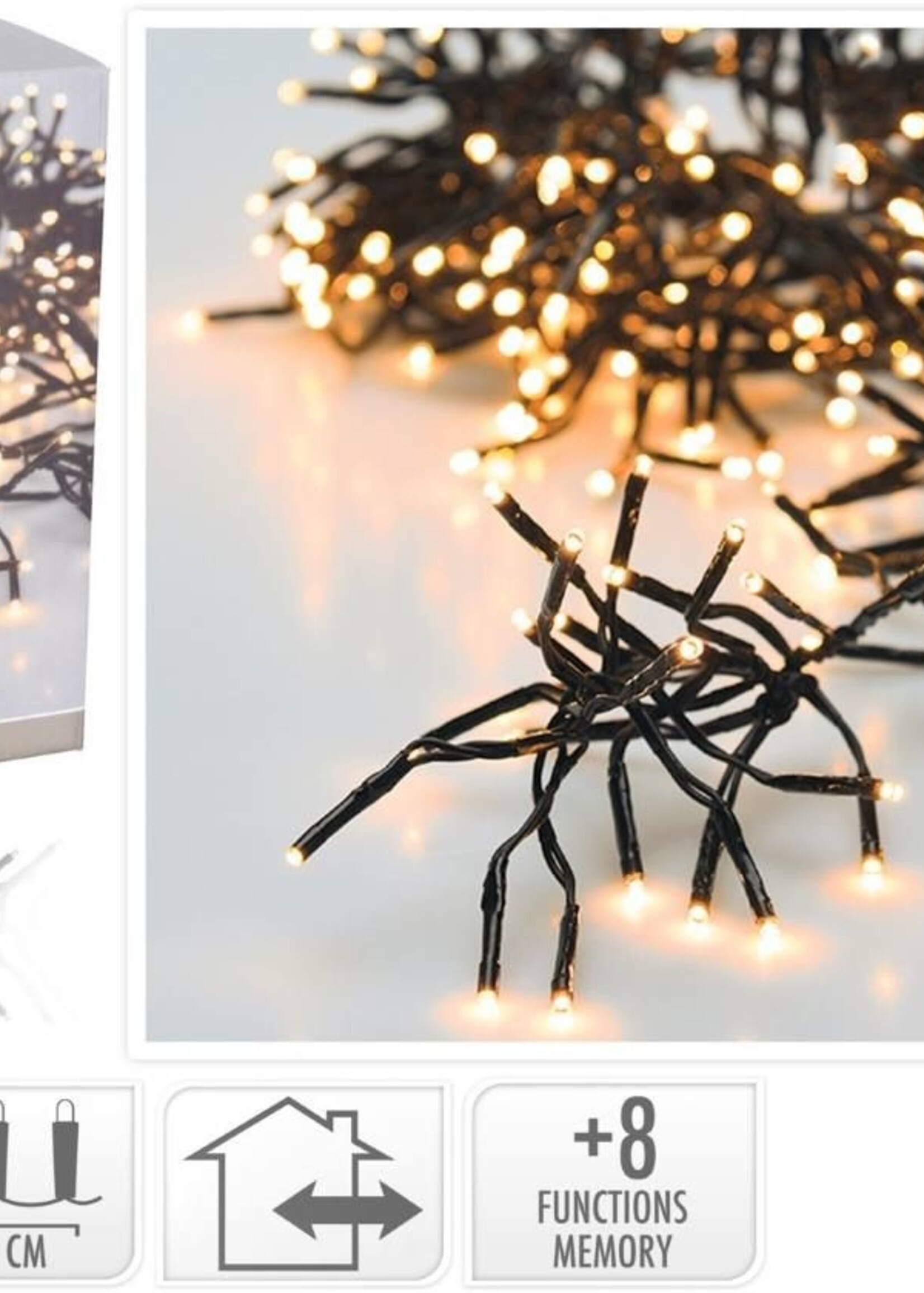 Clusterverlichting - 576 LED - 4m - Lichtfuncties - warm wit