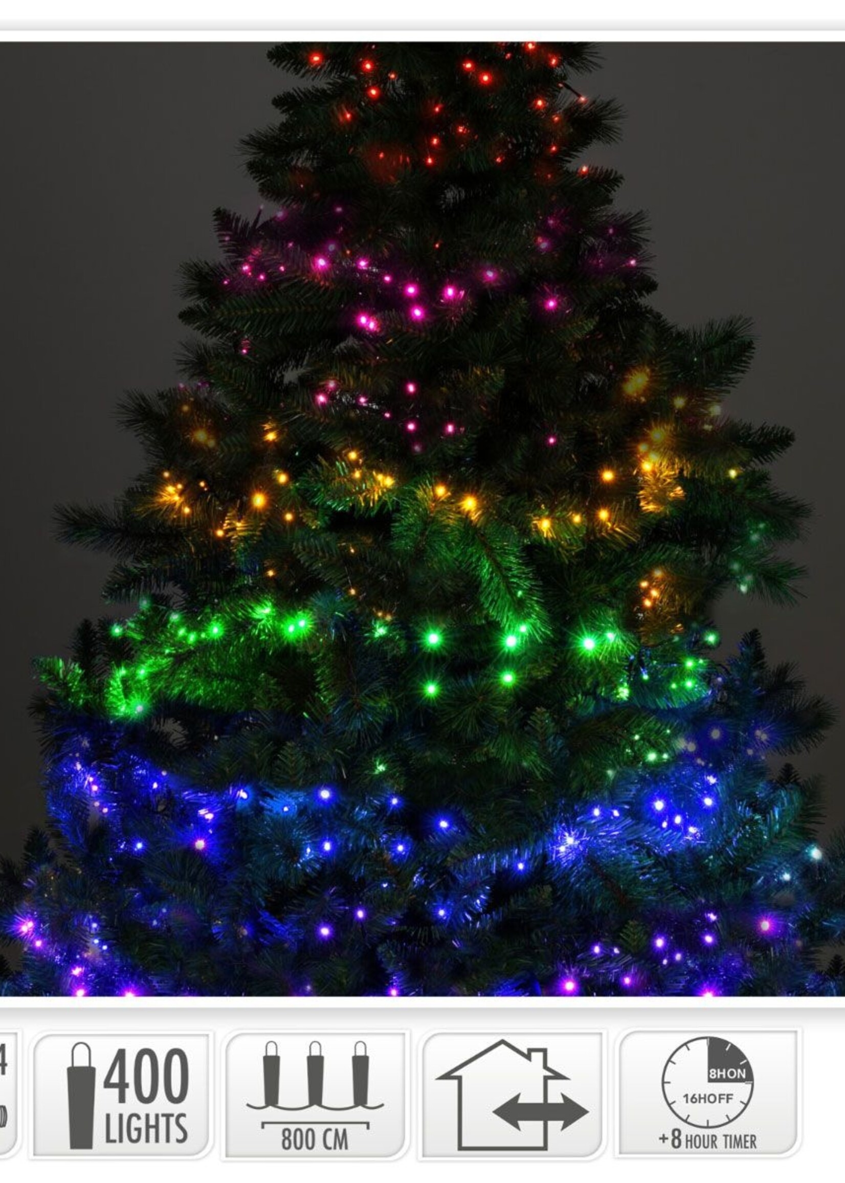 Clusterverlichting Multikleuren Mix - 8m - 400 led
