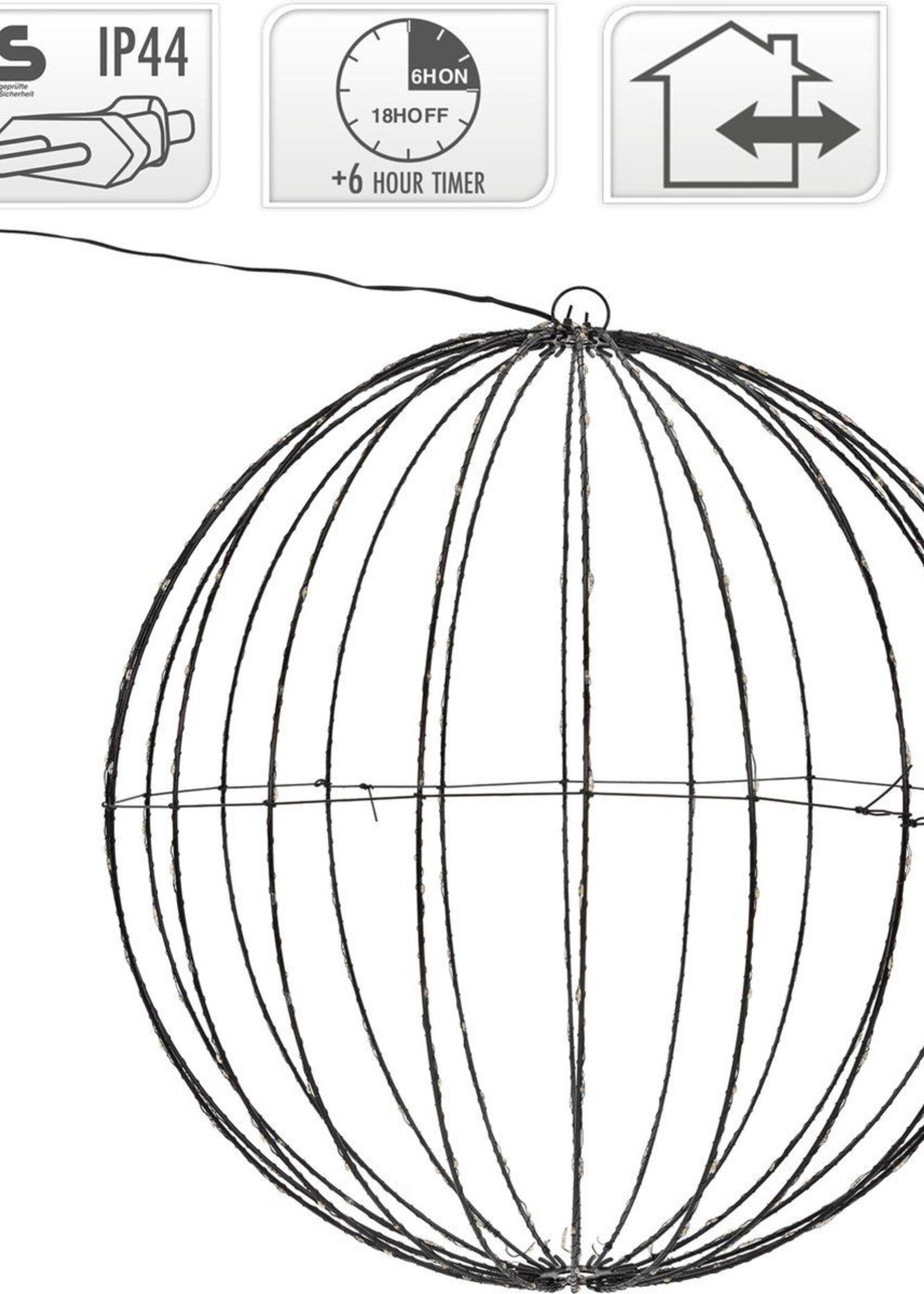 Lichtbol 320 led - Metaal - 50 cm - Kerstverlichting - met Timer - extra warm wit