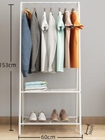 Ceruzo Kledingrek met Schoenenrek - metaal - Wit - 152 cm hoog - 60 cm breed