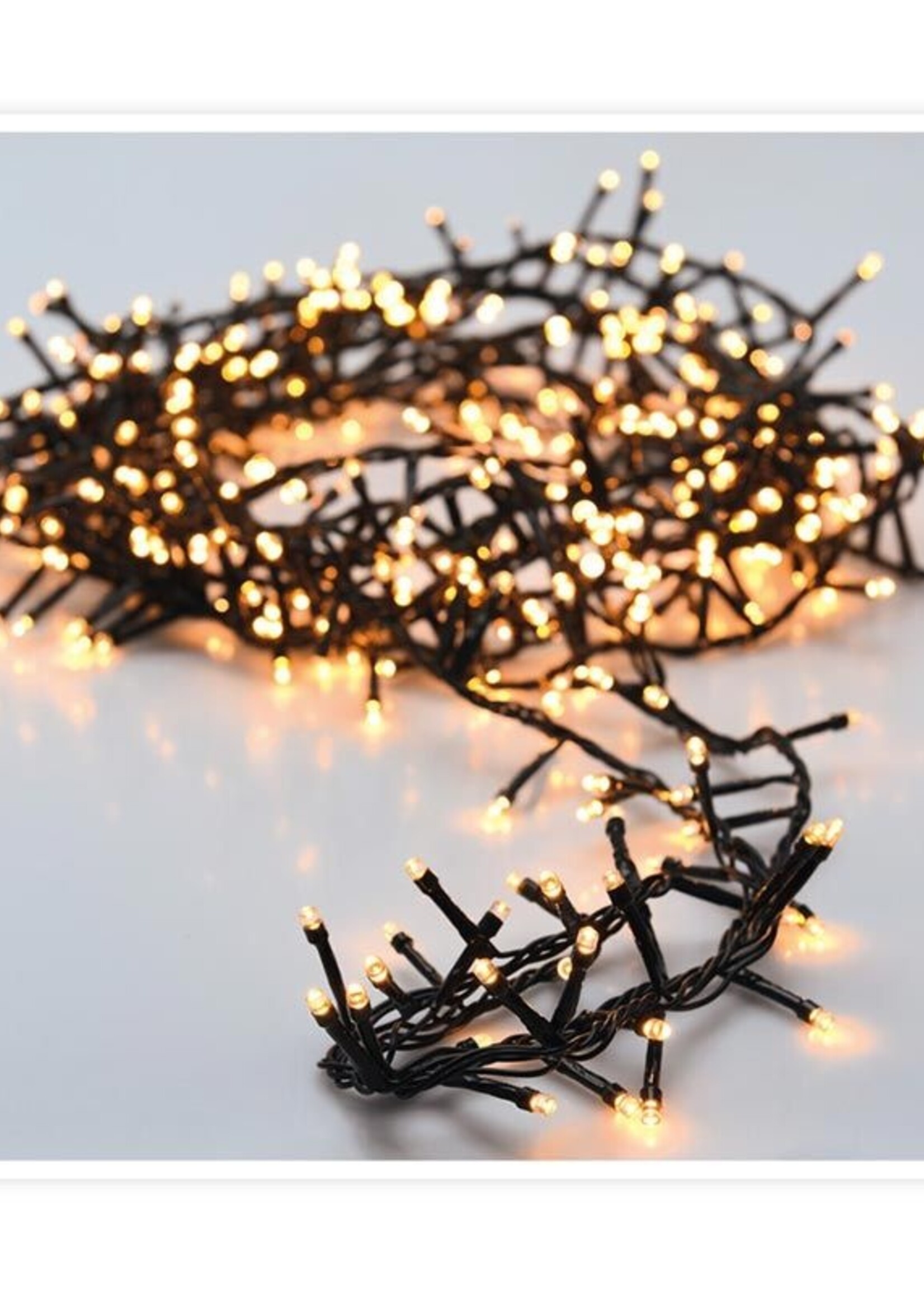 Microcluster - 1200 led - 24m - extra warm wit - Timer - Lichtfuncties - Geheugen - Buiten