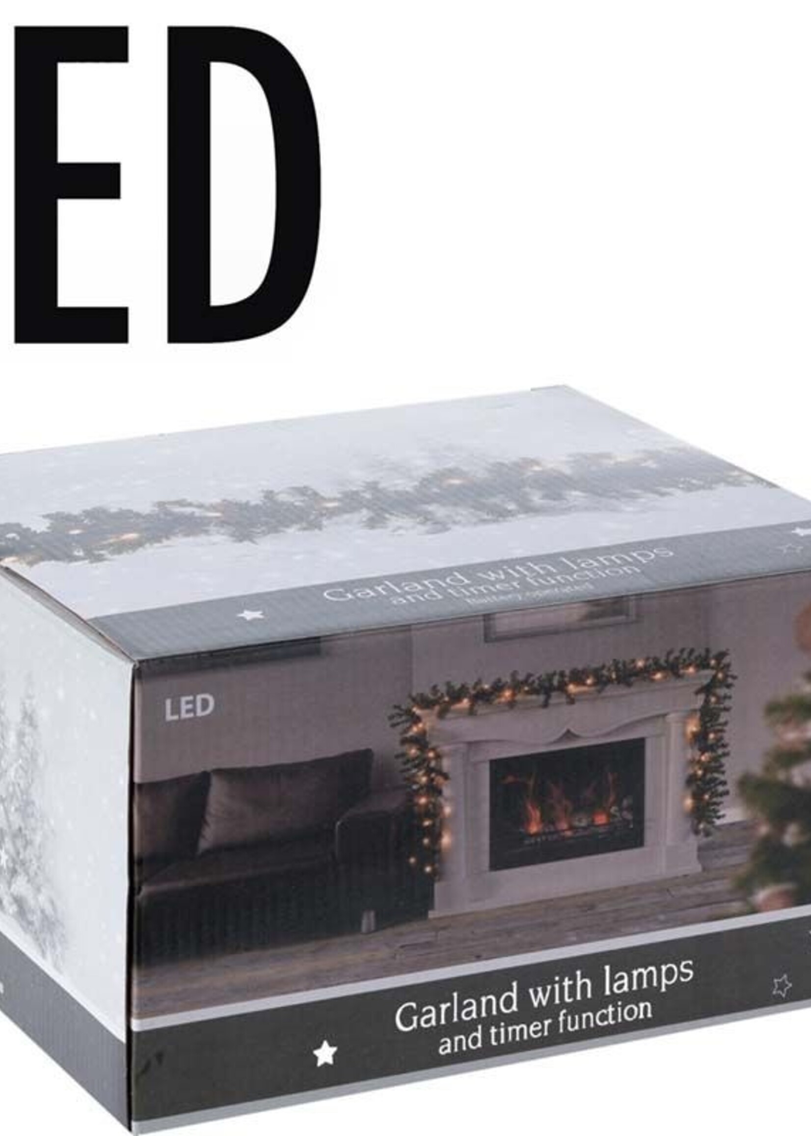 Guirlande met 30 LED - warm wit - 2.70 meter - met timer - op batterij