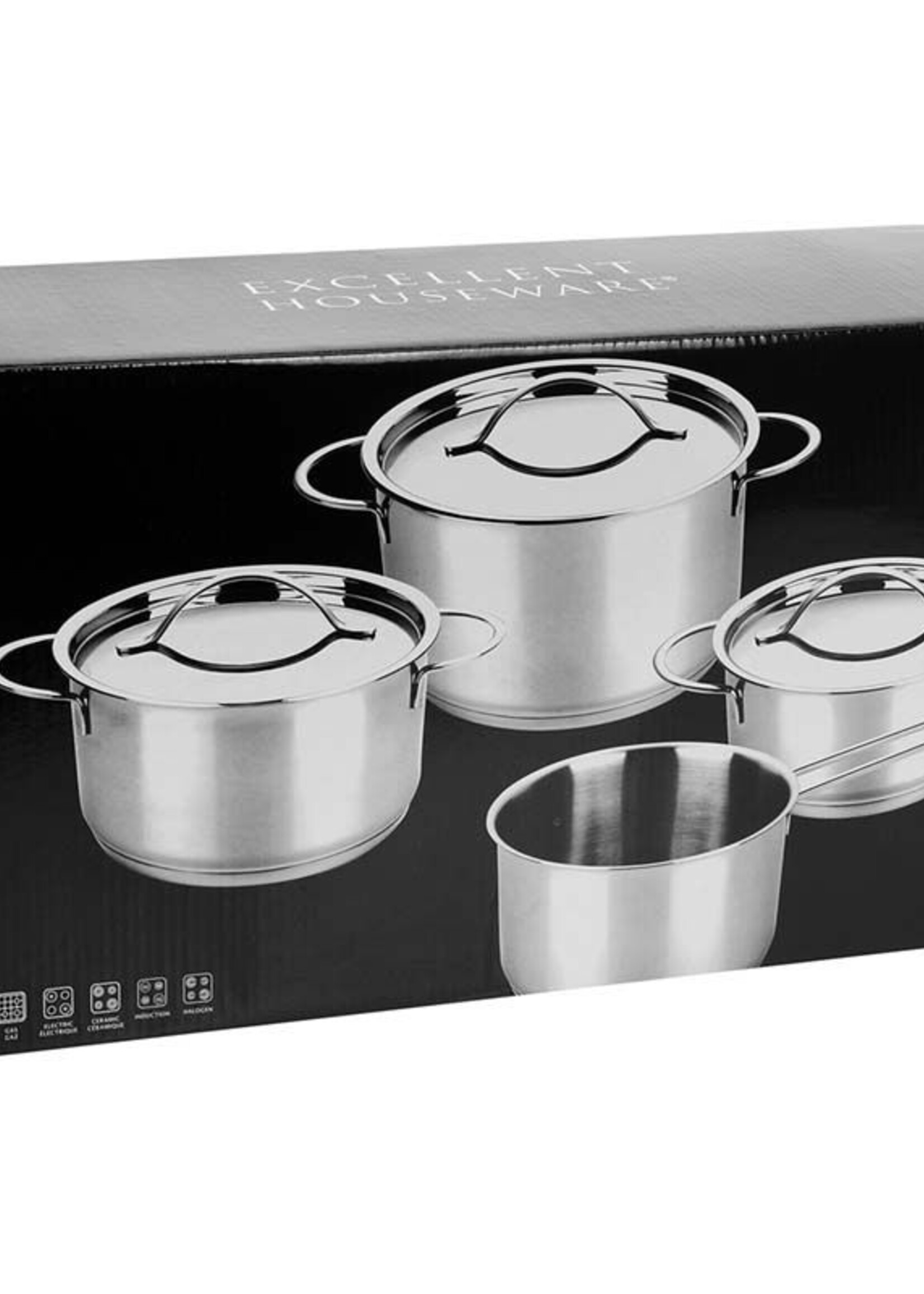 Excellent Houseware Pannenset RVS - 7 delig