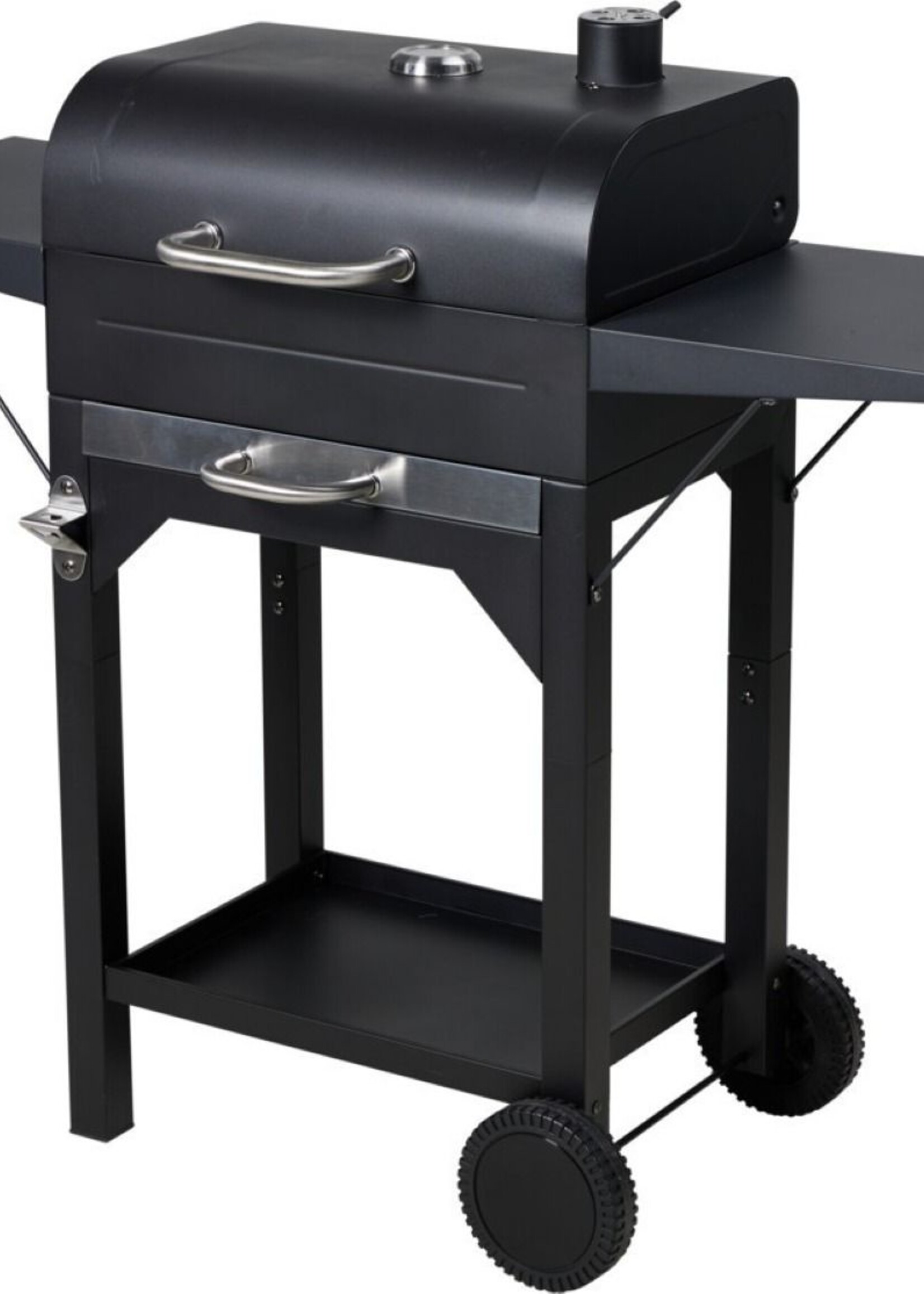 Houtskool BBQ - mat zwart - verrijdbaar