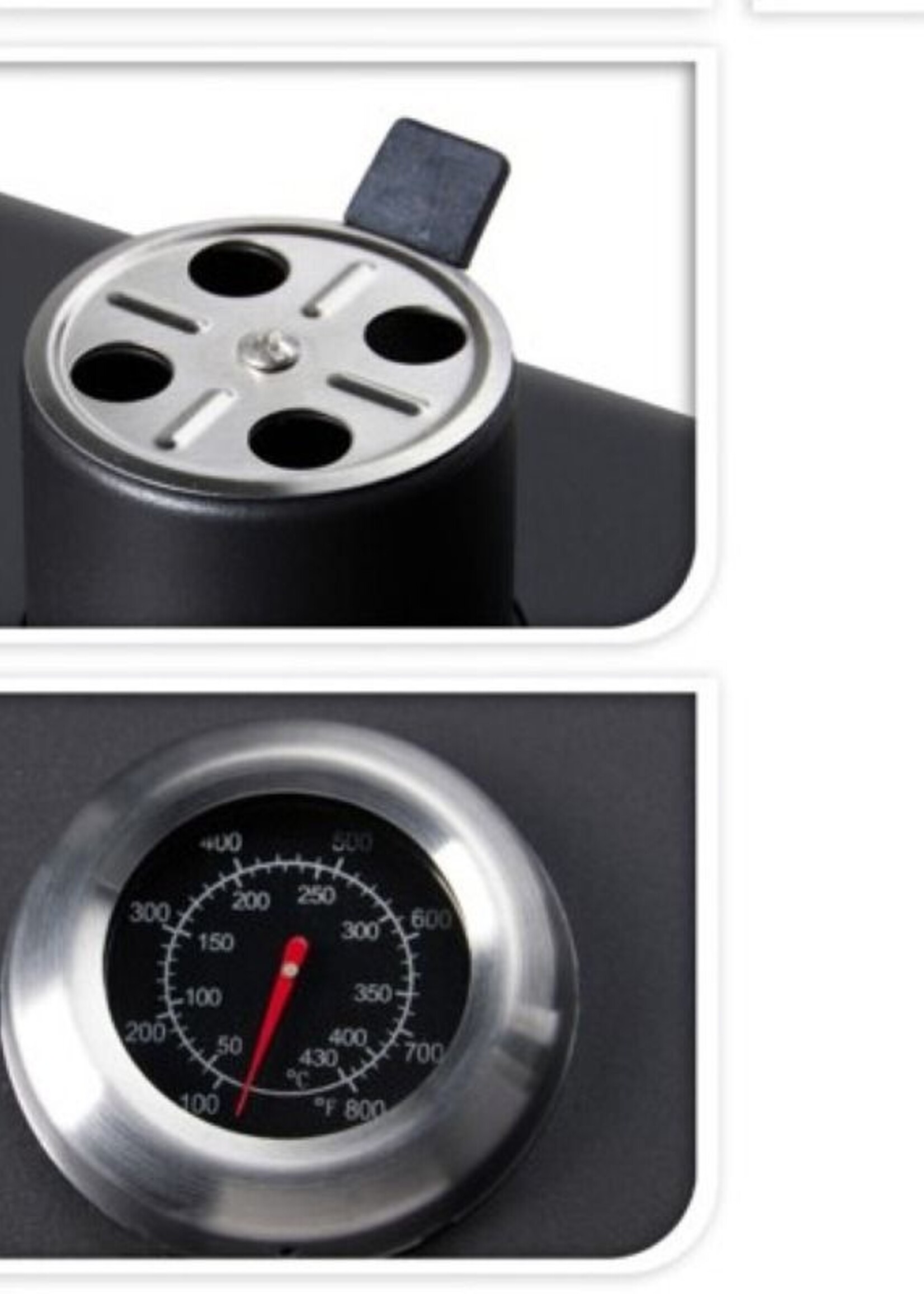 Houtskool BBQ - mat zwart - verrijdbaar