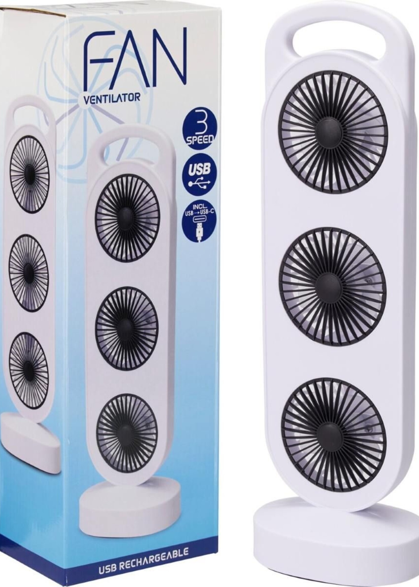 Tafelventilator - Kolom - Oplaadbaar - USB