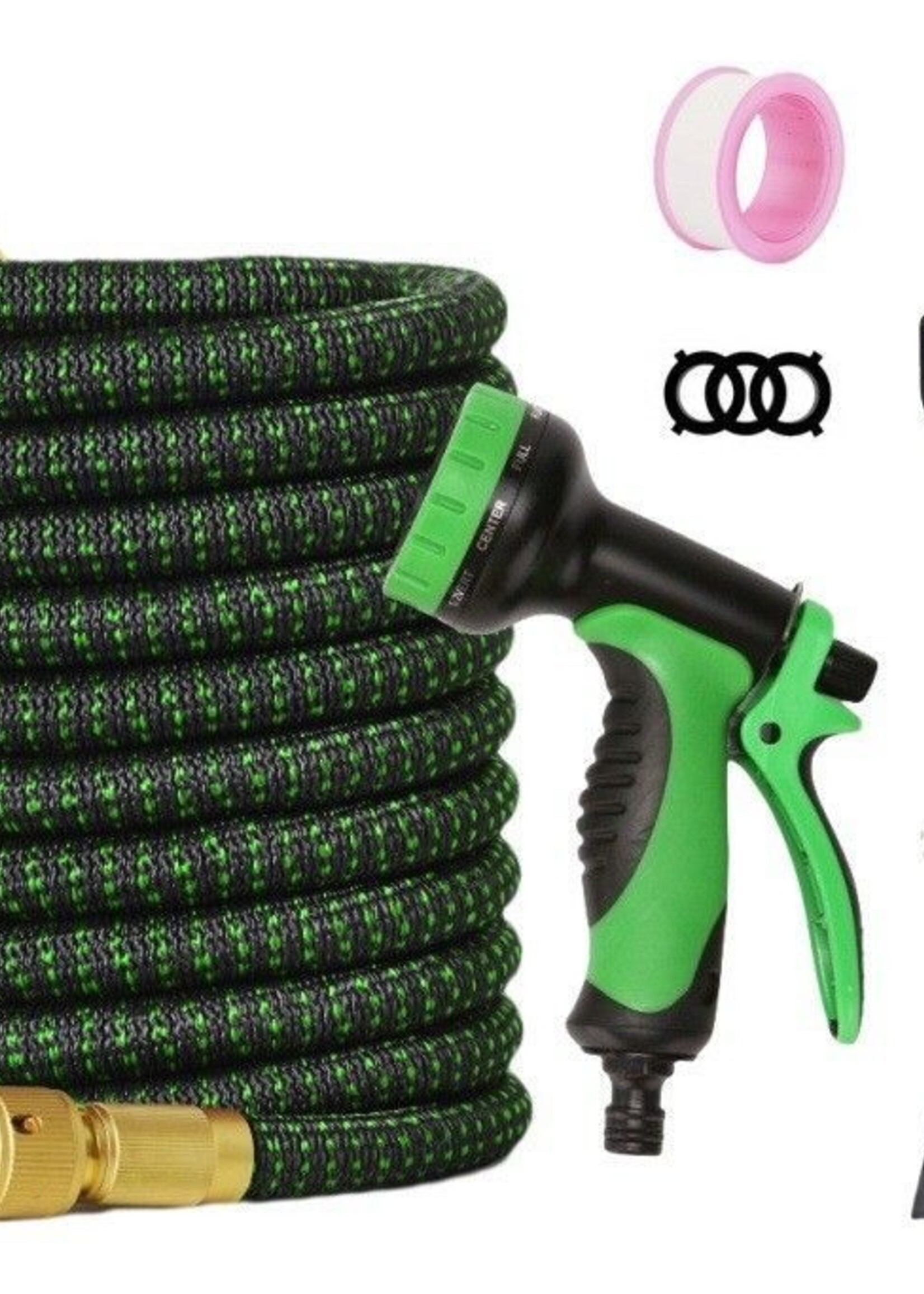 Ceruzo Flexibele Tuinslang tot 30 meter - met Sproeikop en Slanghouder