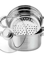 Ceruzo Stoompan 3.1 Liter - Rijst- en Groentestomer - 3-delig - Ø 20 cm - inductie - met glazen deksel