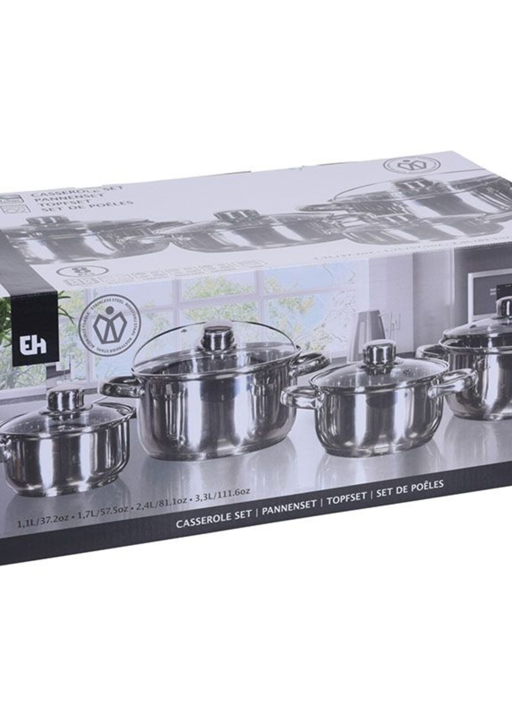 Excellent Houseware Pannenset - 8-delig - RVS