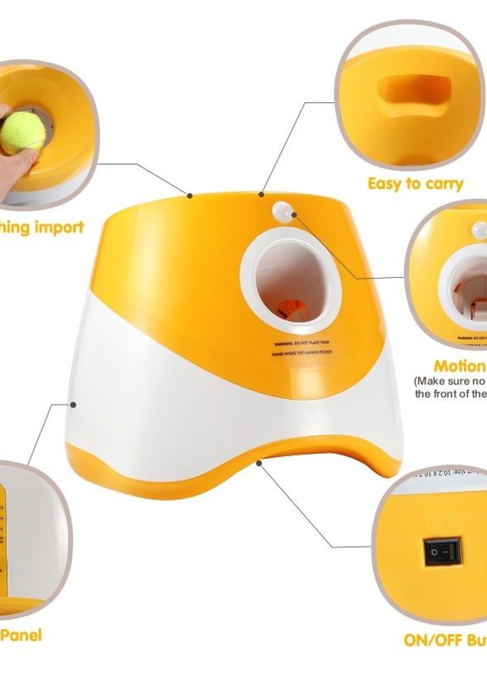 Ceruzo Automatische Ballenwerper - Oplaadbaar - 3 Werpsafstanden - 6 ballen