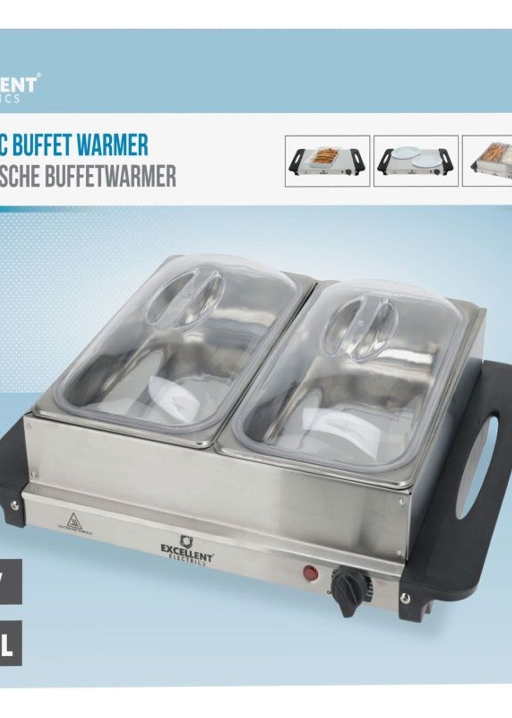 Excellent Electrics Buffetwarmer met Warmhoudplaat - 2x2.4 Liter