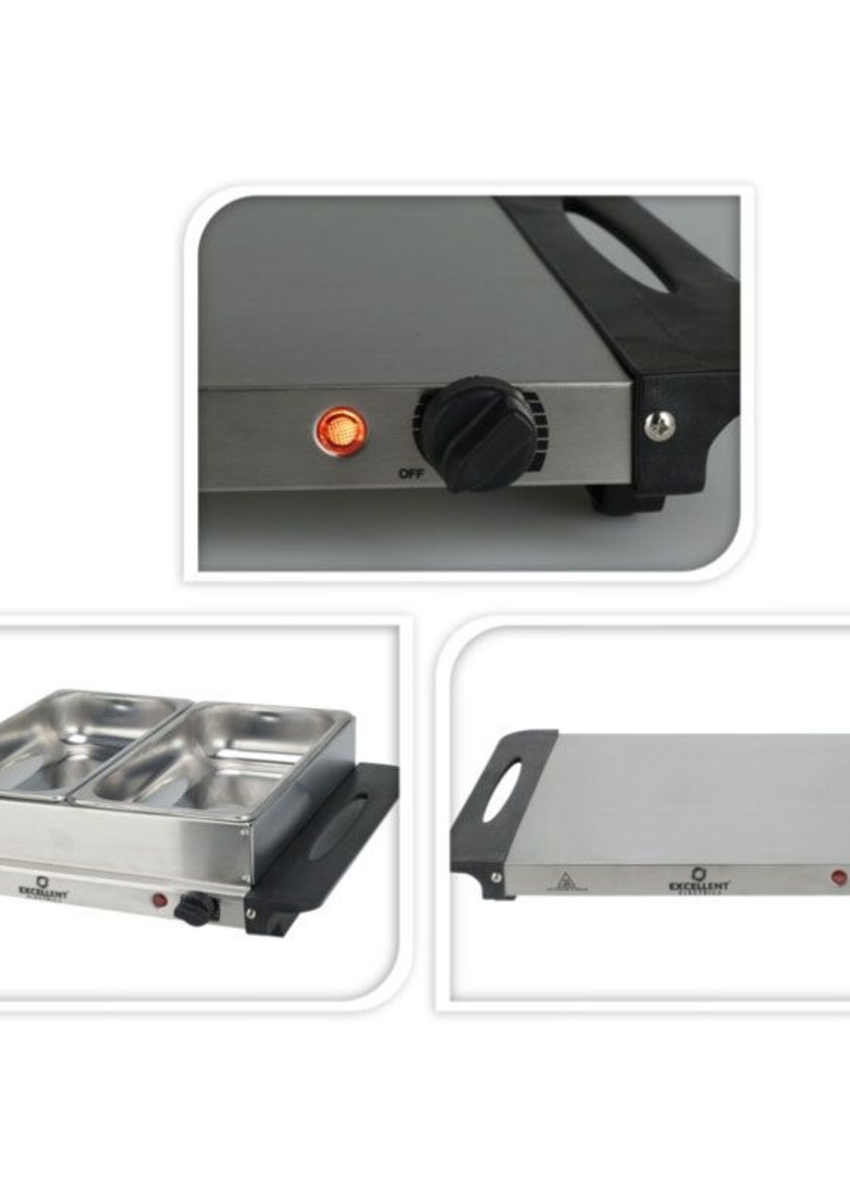Excellent Electrics Buffetwarmer met Warmhoudplaat - 2x2.4 Liter