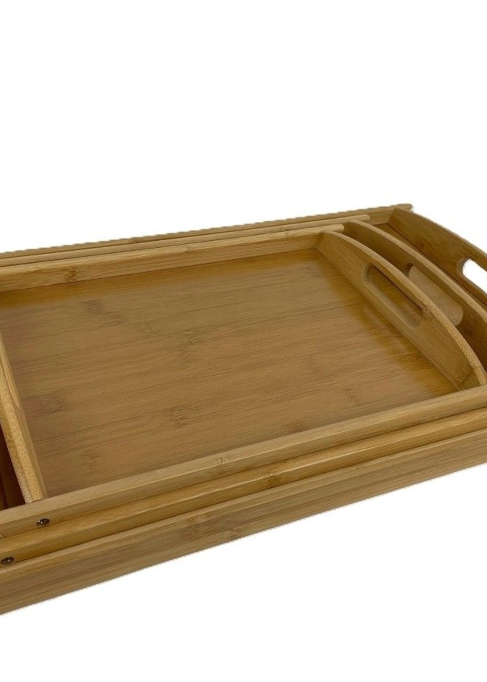 Ceruzo Dienbladen - set van 3 Serveerbladen - Bamboe