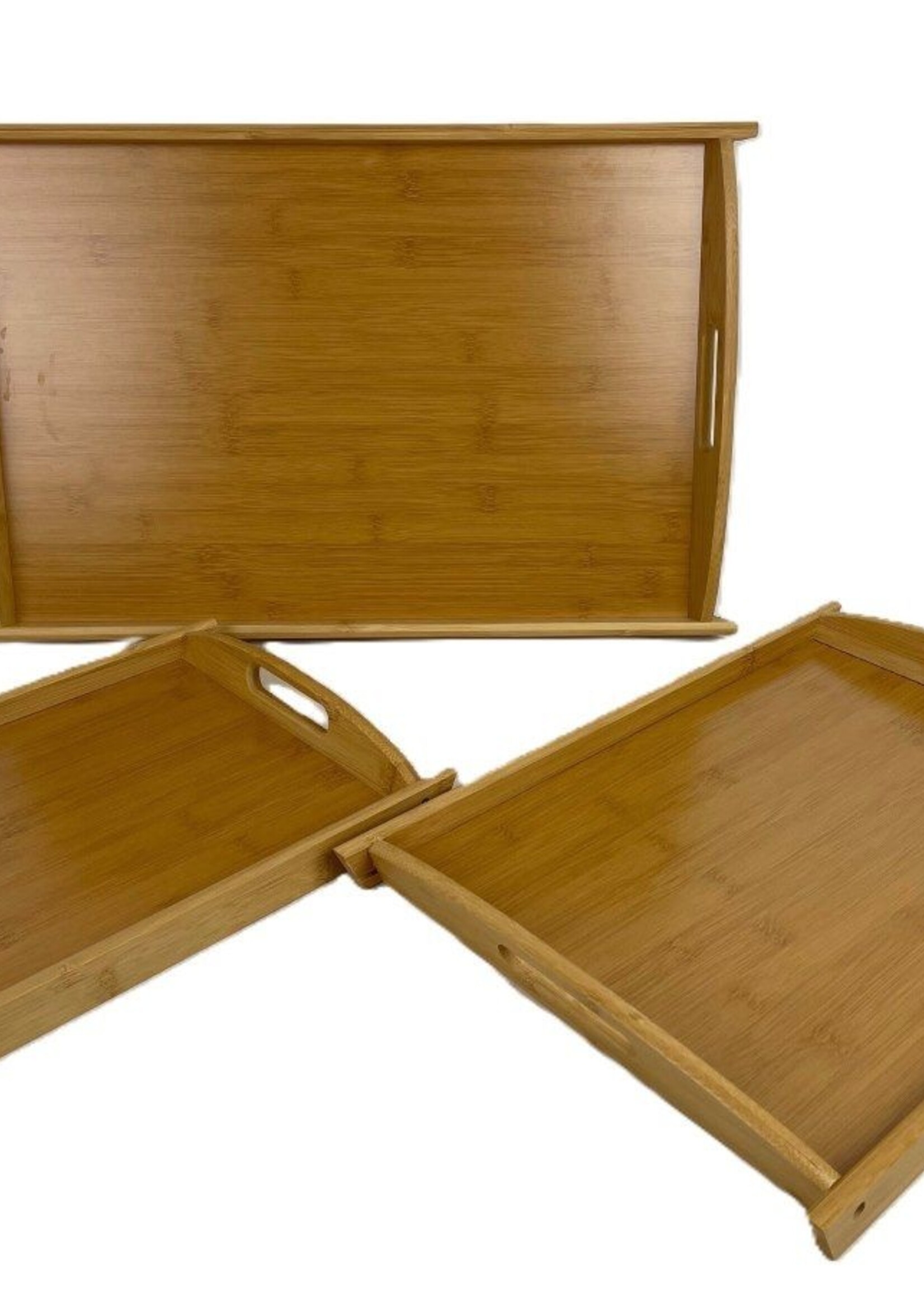 Ceruzo Dienbladen - set van 3 Serveerbladen - Bamboe