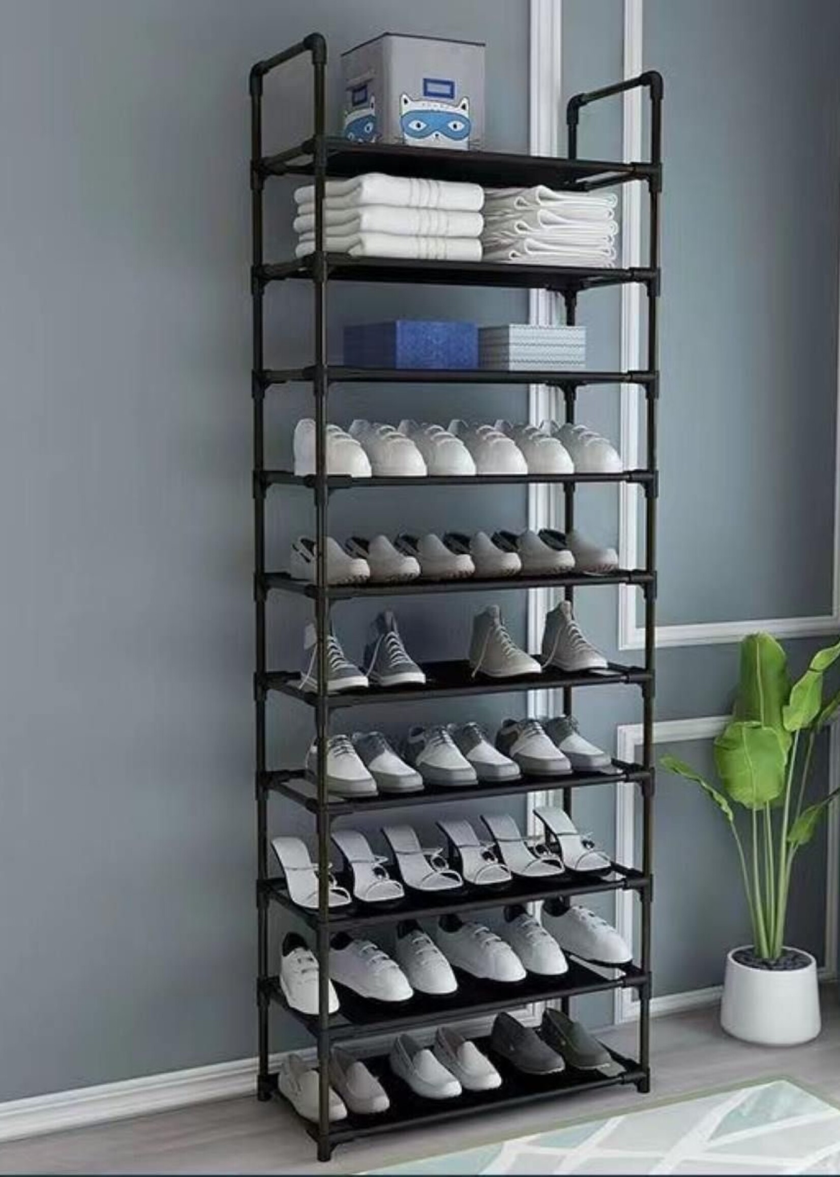 Ceruzo Schoenenrek - 10 Laags - 58x28x175 cm - voor 20 tot 30 paar Schoenen