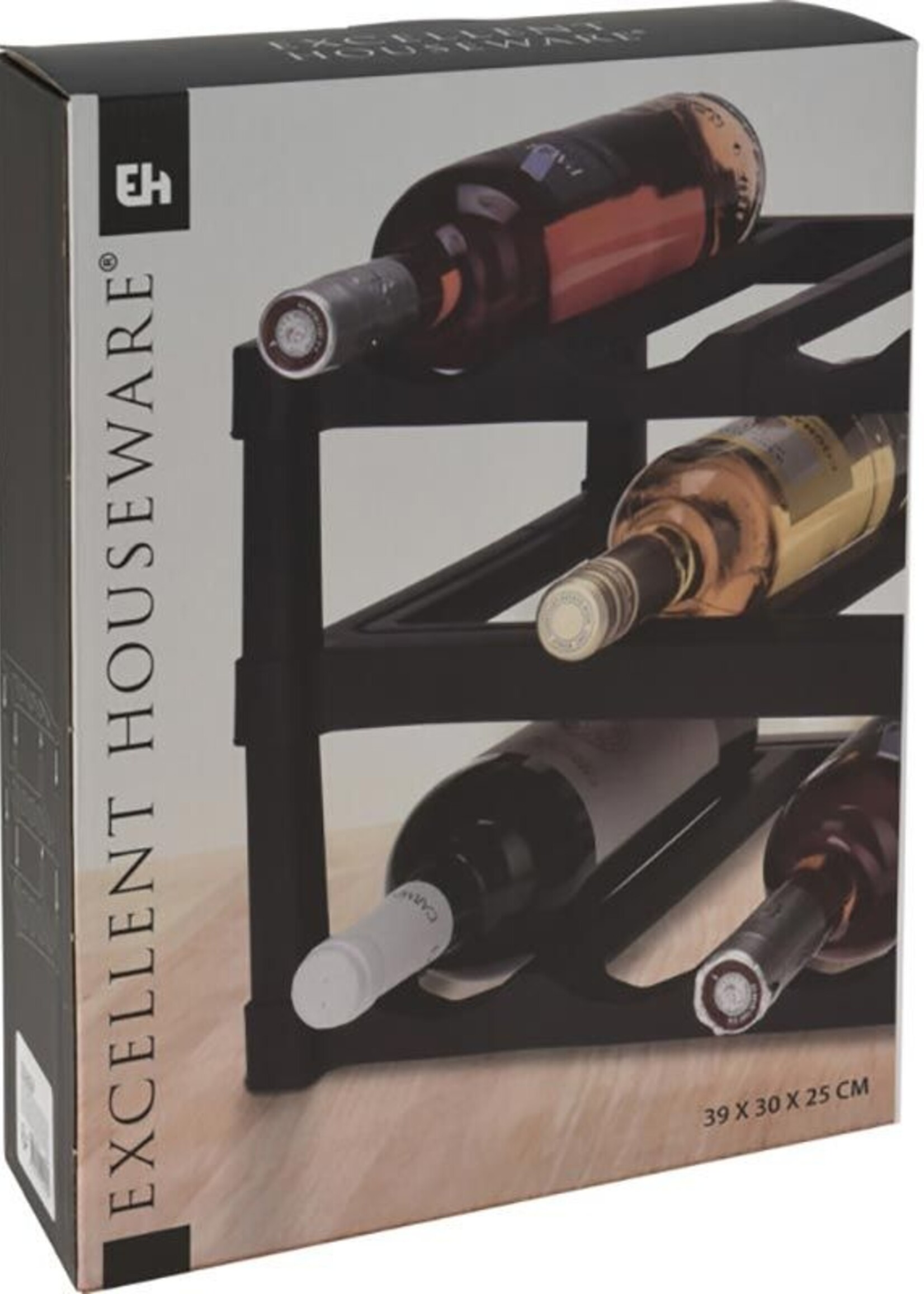 Excellent Houseware Wijnrek - Kunststof - voor 12 Flessen