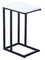 Ceruzo Bijzettafel - Banktafeltje - Metaal en MDF - Wit Gemarmerd