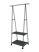 Kledingrek met Leggers - metaal - Verrijdbaar - zwart - 85x42x160 cm