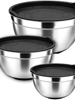 Ceruzo Mengkommen met Deksel - RVS - set van 3