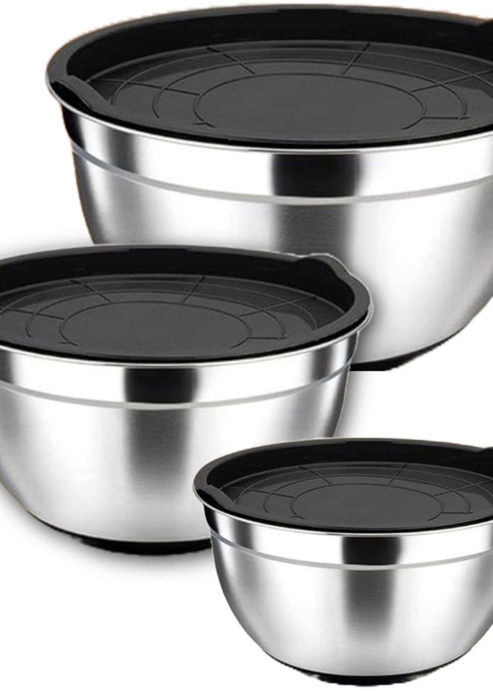 Ceruzo Mengkommen met Deksel - RVS - set van 3