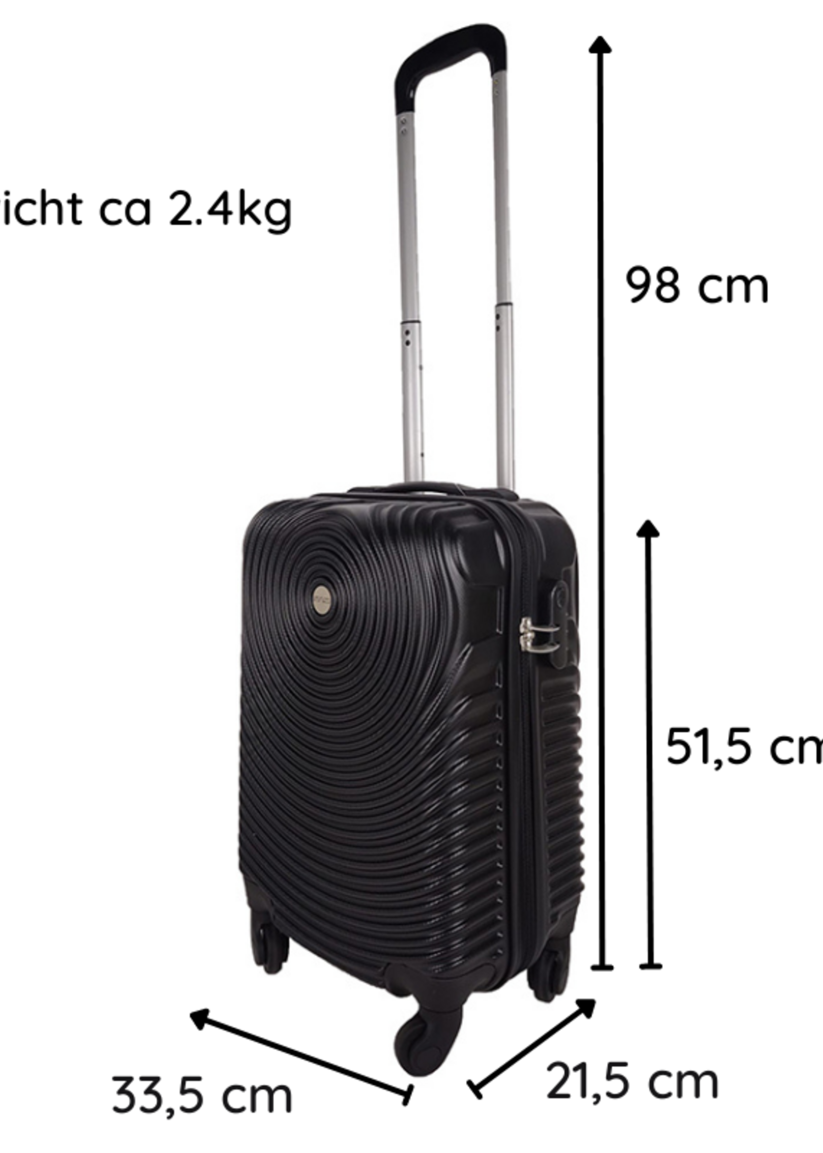 Ceruzo Handbagage Koffer - 51.5 cm - Zwart