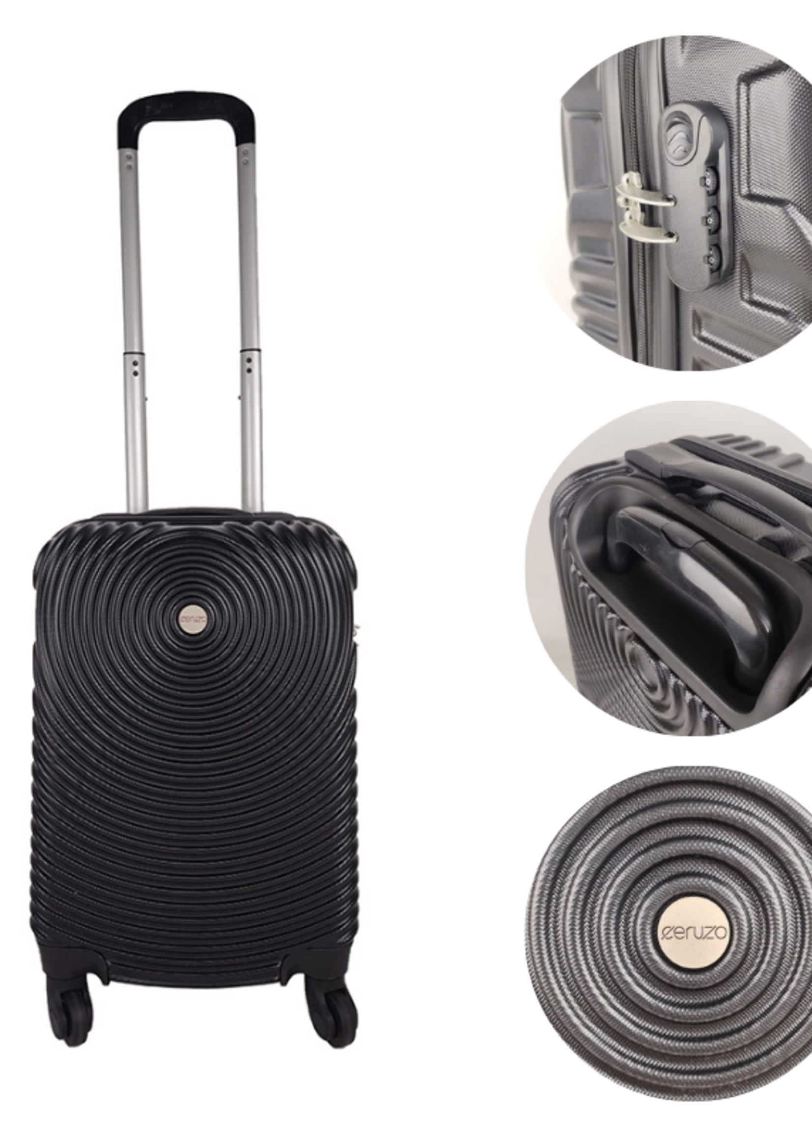 Ceruzo Handbagage Koffer - 51.5 cm - Zwart