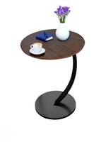 Ceruzo Bijzettafel - Bruin - rond 40 cm - hoog 60 cm