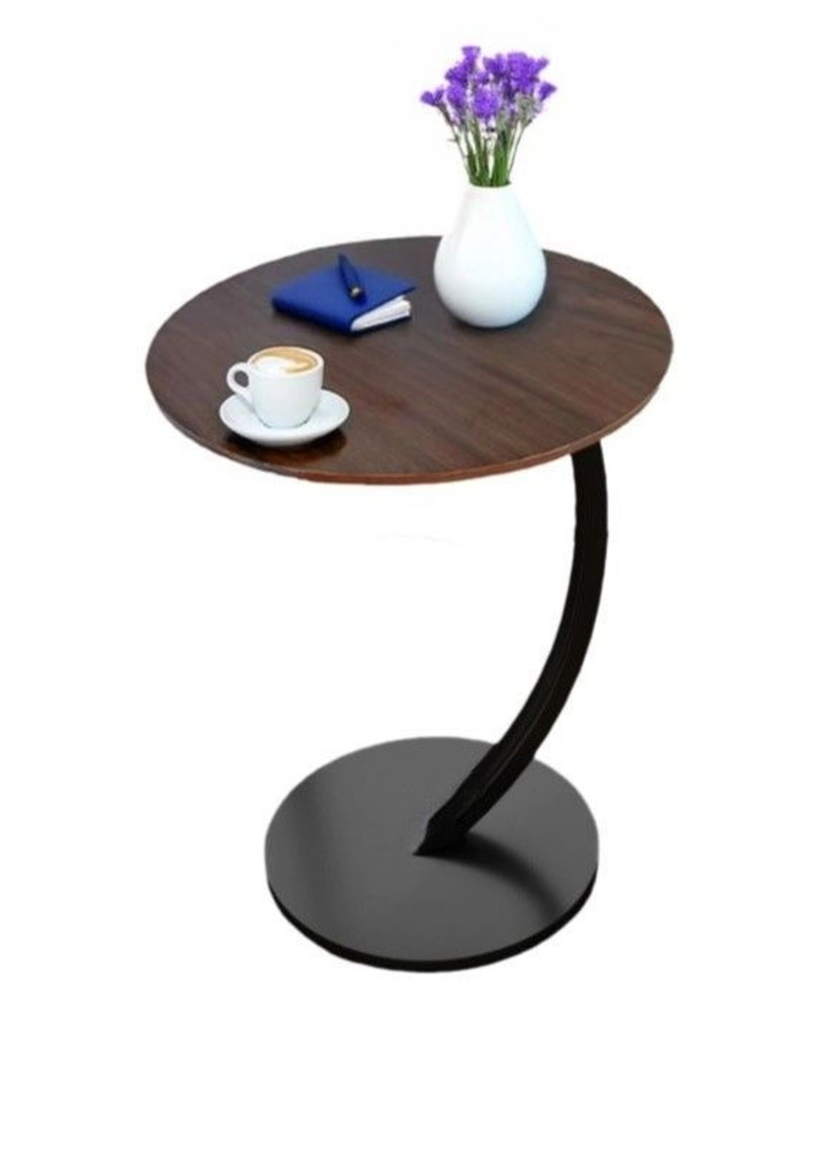 Ceruzo Bijzettafel - Bruin - rond 40 cm - hoog 60 cm