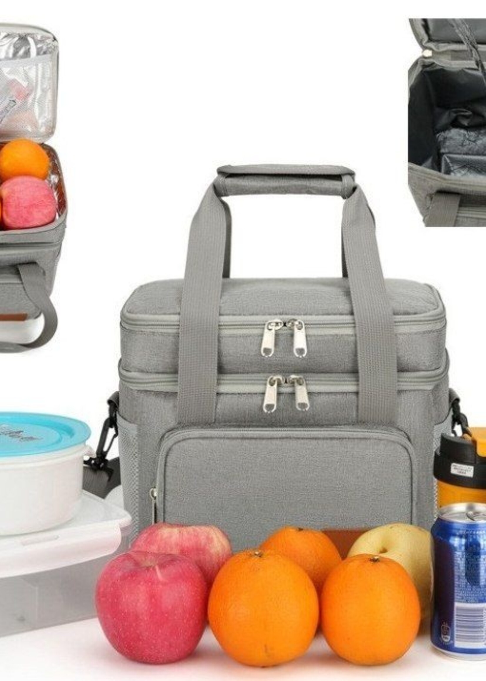 Ceruzo Geïsoleerde Koeltas - Lunchtas 14 Liter - Grijs