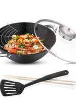 Ceruzo Wok - Gietijzer - Deksel met Aromaknop