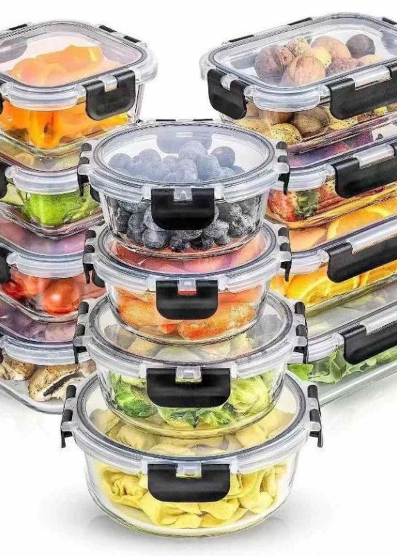 Ceruzo Meal Prep Bakjes - 12 stuks Vershoudbakjes - Glas