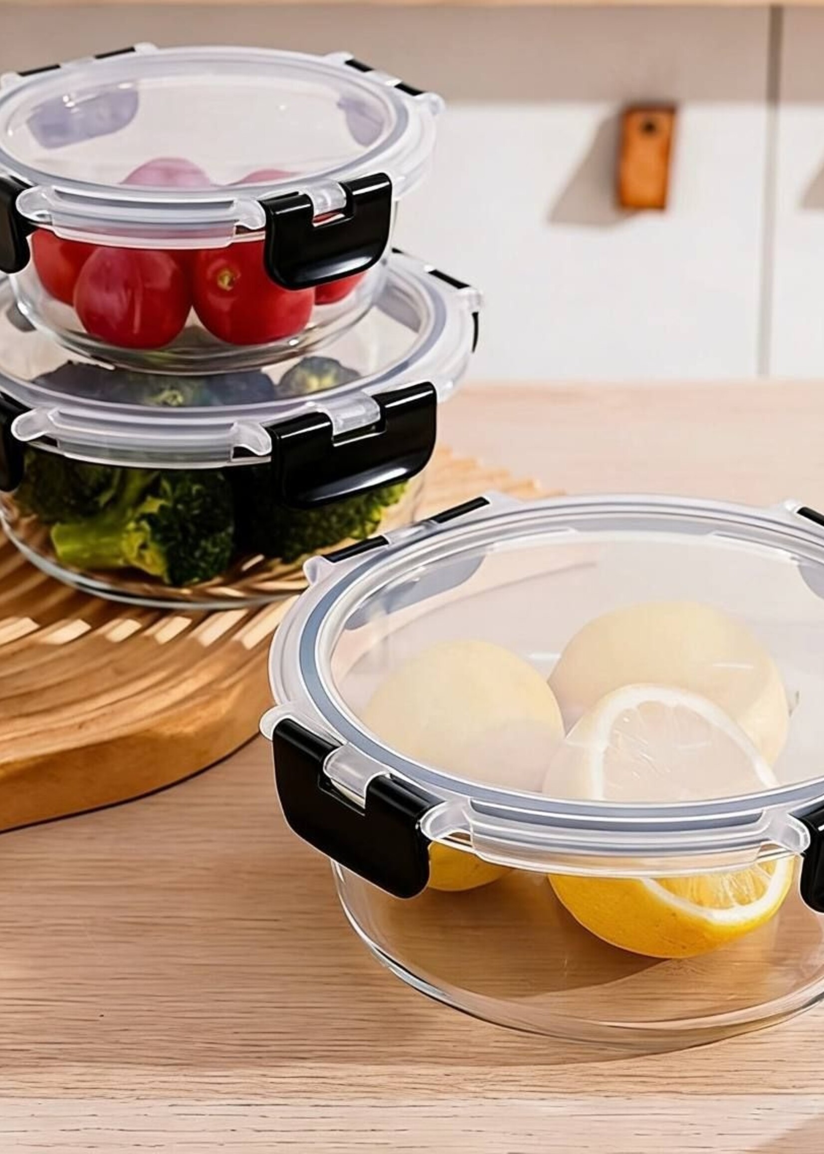 Ceruzo Meal Prep Bakjes - 3 stuks Vershoudbakjes - Glas