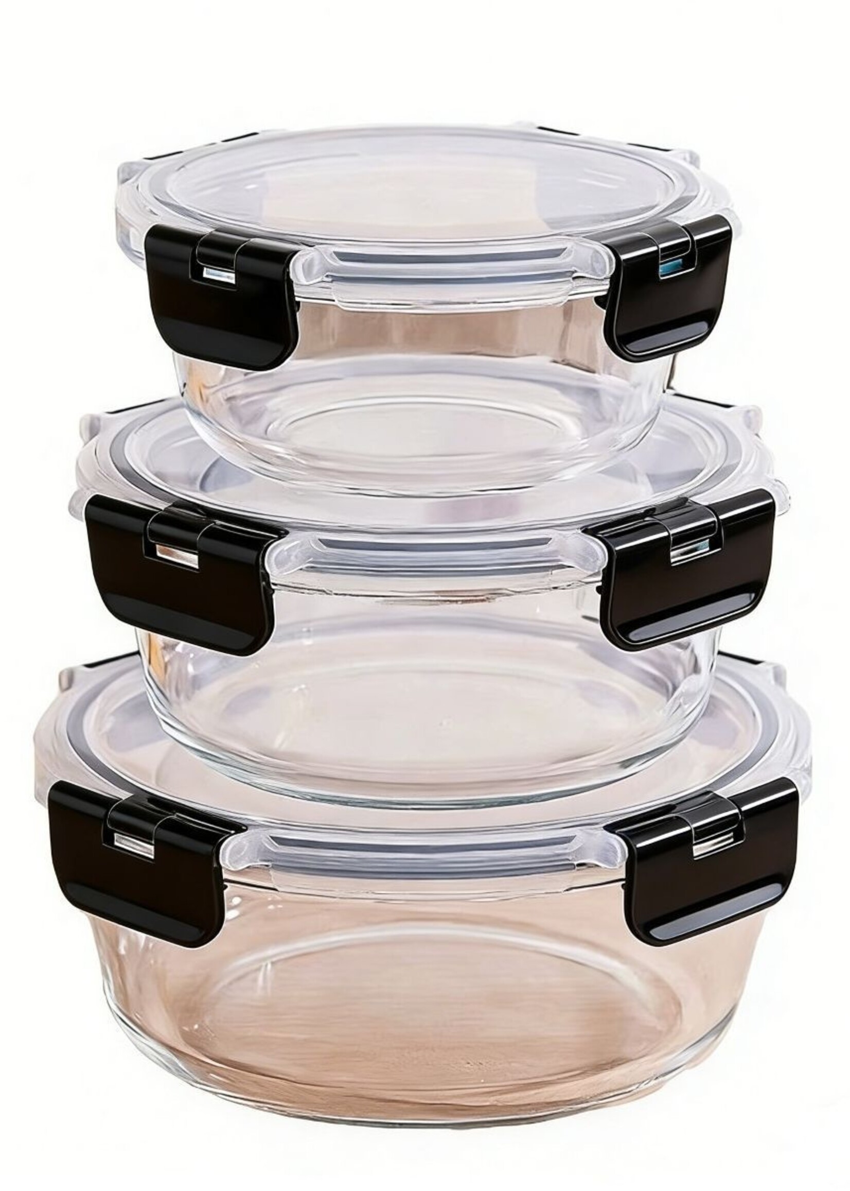 Ceruzo Meal Prep Bakjes - 3 stuks Vershoudbakjes - Glas