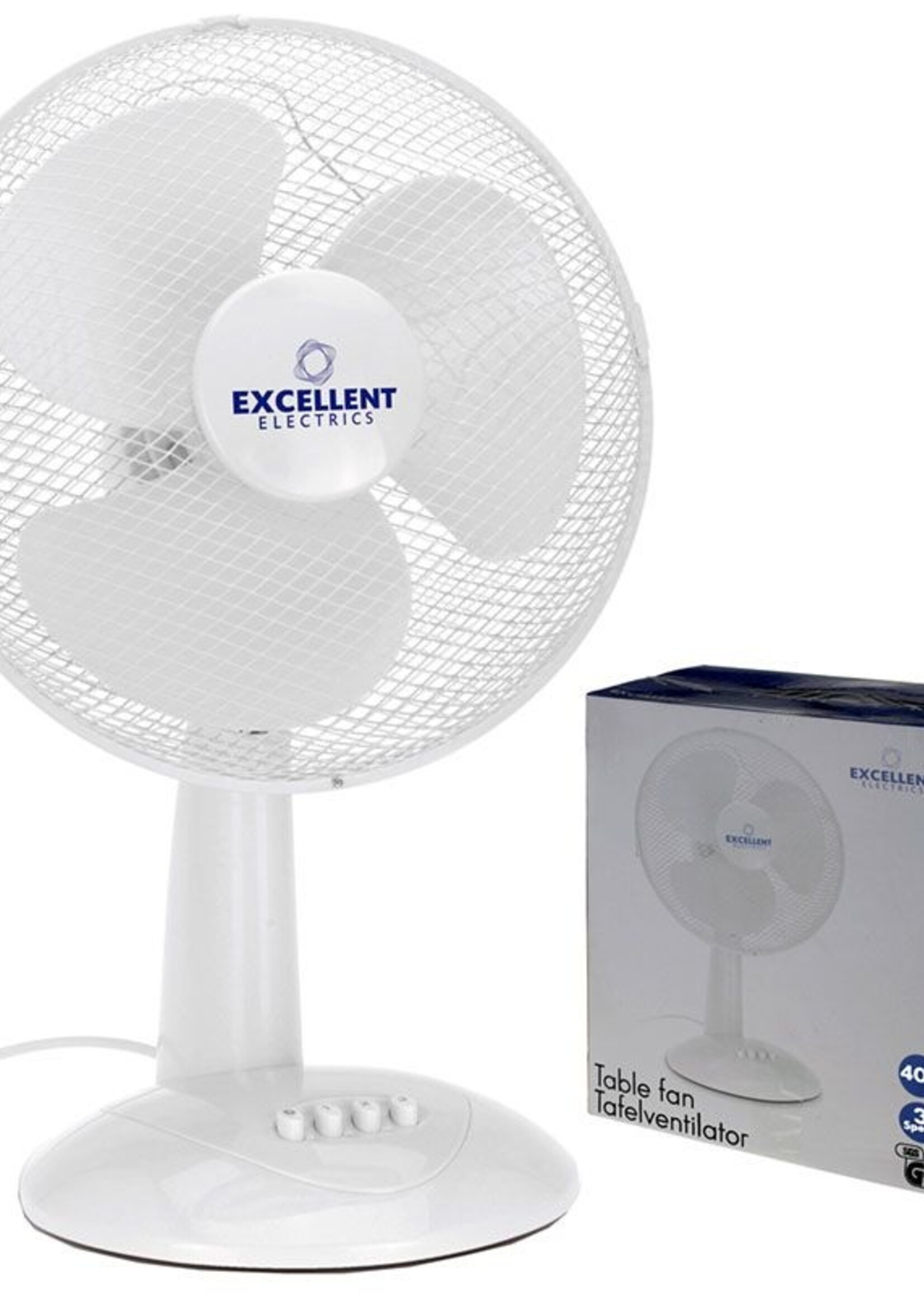 Excellent Electrics Ventilator tafelmodel wit 30cm