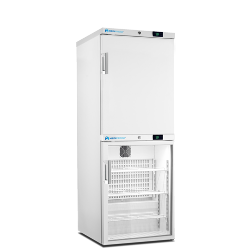 Medifridge MedEasy line MF140 Combi VK-CD KK-GD DIN fridge freezer combination 1 closed and 1 glass door