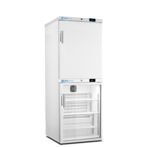 Medifridge MedEasy line MF140 Combi VK-CD KK-GD fridge freezer combination 1 closed and 1 glass door