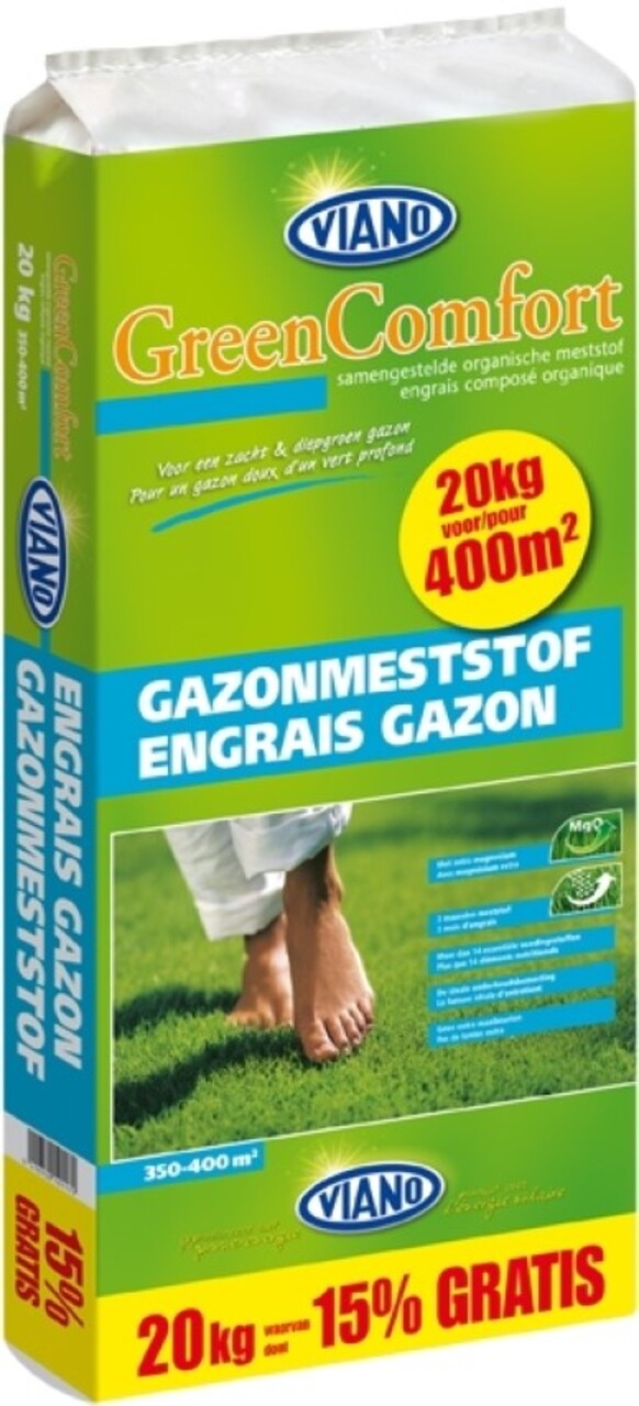 Viano Viano GreenComfort Gazonmest + Magnesium (NPK 9-3-3 + 3MgO) Viano Viano GreenComfort Gazonmest + Magnesium (NPK 9-3-3 + 3MgO)