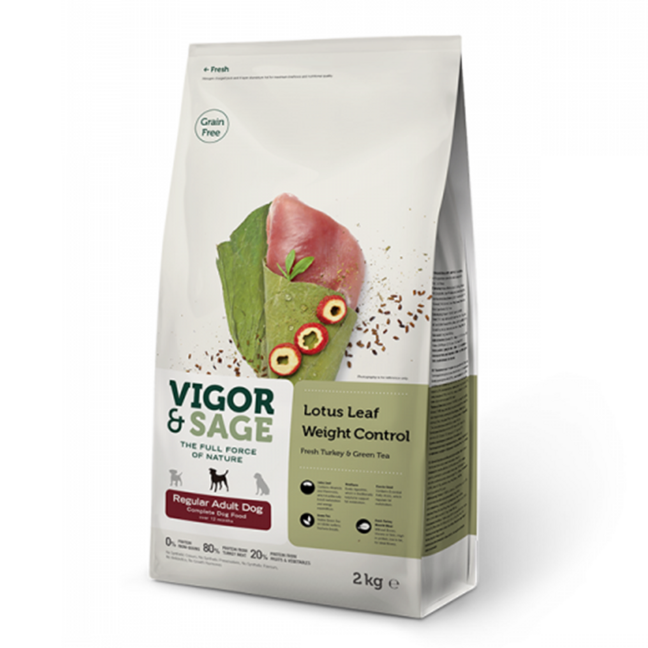 Vigor & Sage Vigor & Sage Lotus Leaf Weight Control Regular Adult Dog