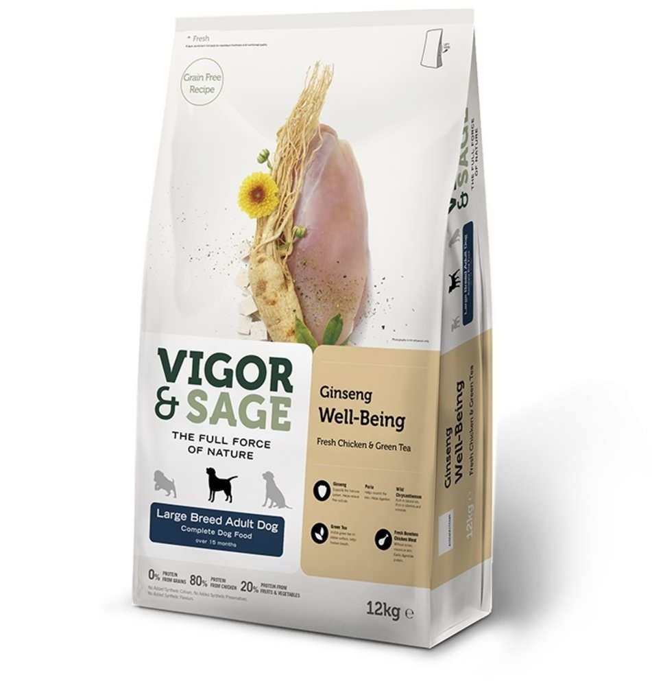 Vigor & Sage Vigor & Sage Ginseng Well-Being Large Breed Adult Vigor & Sage Vigor & Sage Ginseng Well-Being Large Breed Adult