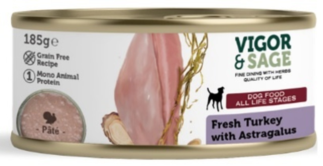 Vigor & Sage Vigor & Sage Hond Natvoer Astragalus met Kalkoen