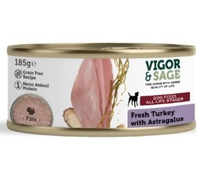 Vigor & Sage Vigor & Sage Hond Natvoer Astragalus met Kalkoen Vigor & Sage Vigor & Sage Hond Natvoer Astragalus met Kalkoen
